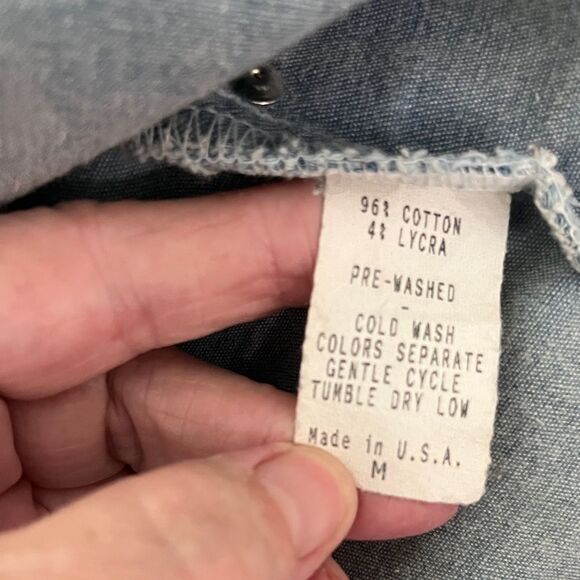 JUMP VTG Light Blue Denim Jacket Big Brass Buttons 1980’s MADE IN USA - Picture 8 of 8